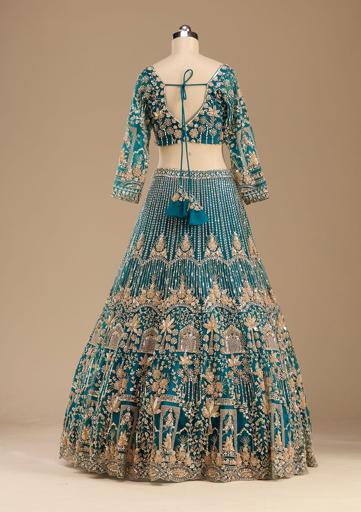 Mustard Sequins Net Readymade Lehenga